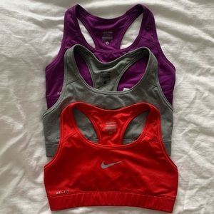 3 Nike Pro Dri-Fit Sports Bras - Size: Small